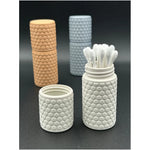 boîtes rangement hexagonales réutilisables modernes orange gris blanc petits objets coton tiges