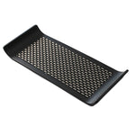 plateau rangement noir tissu géométrique moderne vaisselle mélamine utilisation salon entrée cuisine decoration
