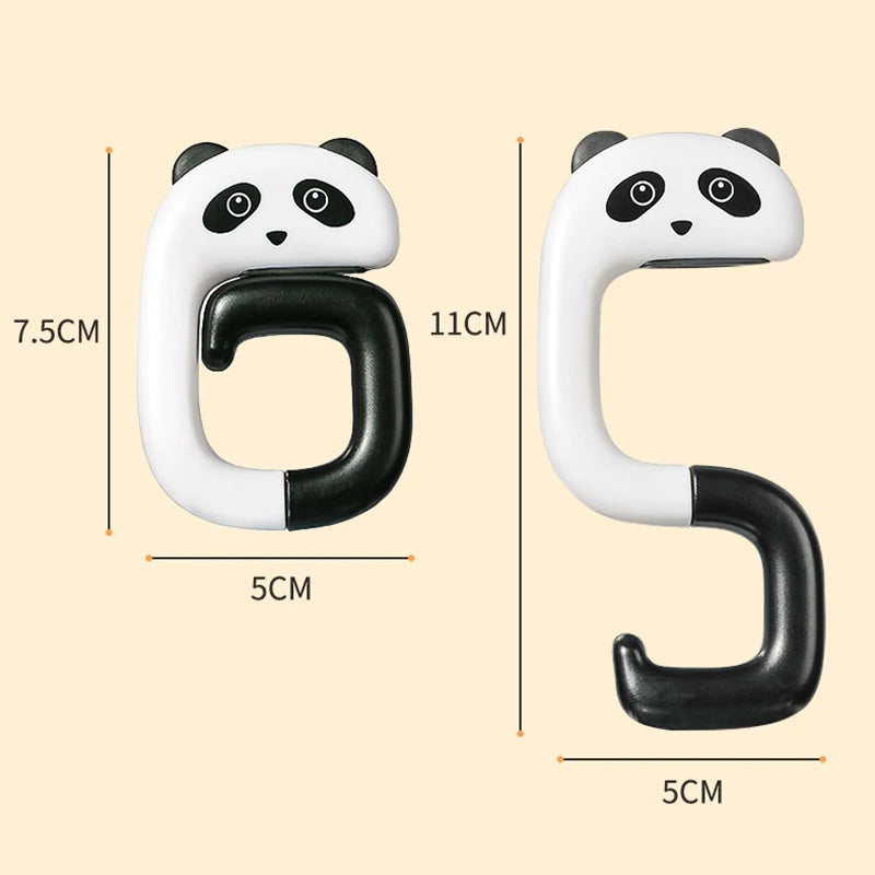porte cordon mignon adhésif chat panda rose pâle blanc noir