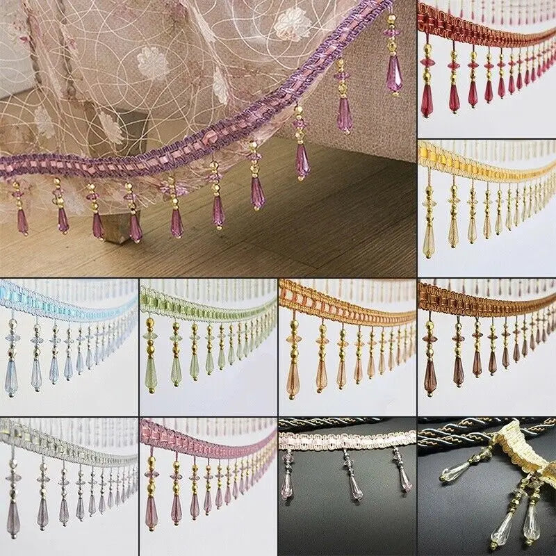 ruban decoratif pendantes broderie fine violet bleu clair doré rouge classique élégant