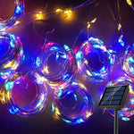 guirlande lumineuse solaire 3m 300leds blanc chaud moderne sans fixation pvc ip65 led