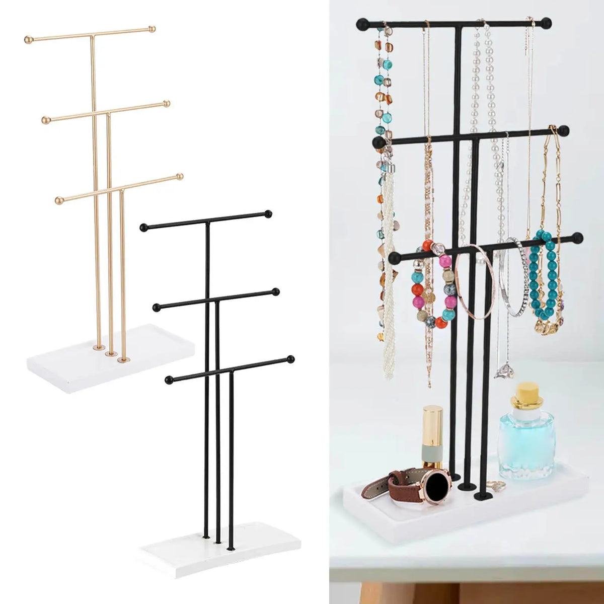 Comparaison des couleurs disponibles pour le présentoir à bijoux