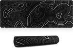 tapis souris noir blanc motif topographie anti dérapant lignes graphiques moderne gaming