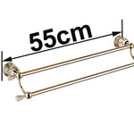 porte serviettes mural or cristal rondelles classique vis invisibles double barres 615mm