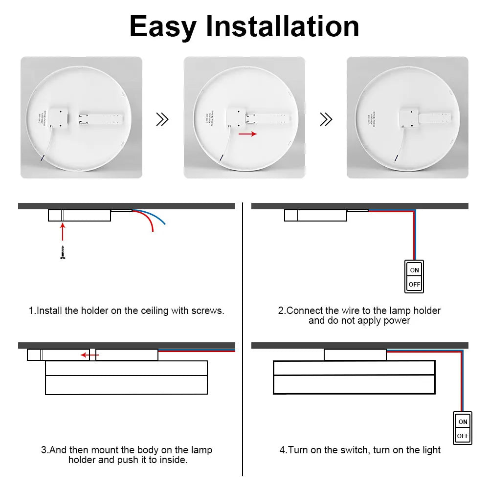 plafonnier led moderne blanc économique facile.surface encastrée interrupteur tactileflux lumineux 249 2000w