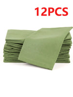serviettes polyestères classiques uni vert olive marron violet bleu marine 40x40cm réutilisables maison restaurant