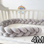 coussin lit tressé berceau bébé protection lit enfant doux blanc rose gris
