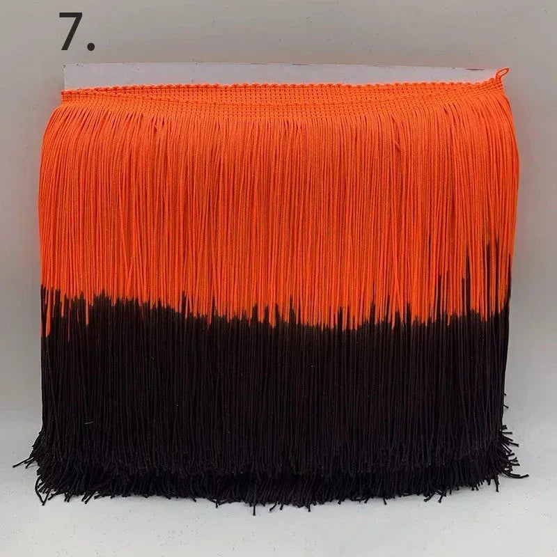 franges dégradées 100% rayonne rose bleu vert noir blanc orange violet modernes 20cm