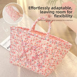 sac rangement tissu floral rose blanc pliable poignées multiple utilisations decorative champetre nordique