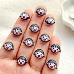 autocollants ongles dessins animés visages expressions cartoon blanc noir rose gris doré adhésif nail