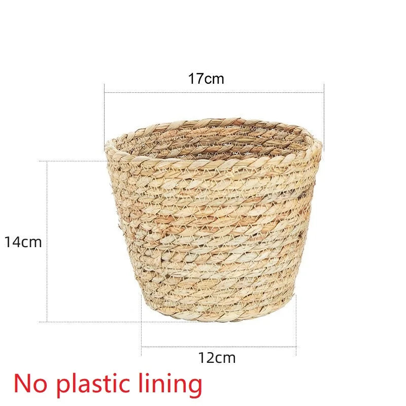 paniers tissés paille rustique boho chic intérieur extérieur stockage fleurs verte naturel