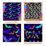 rideau guirlandes halloween chauves souris noir rose bleu vert violet opalescent