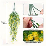 guirlandes florales artificielles suspendues rouge vert blanc décoration extérieure bohème feuilles fleurs