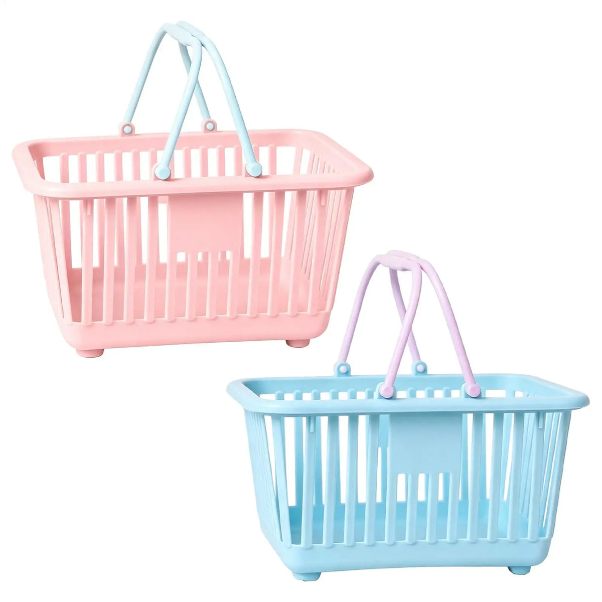 panier rangement rose bleu clair enfant poignées détachables moderne pratique chambre jouets