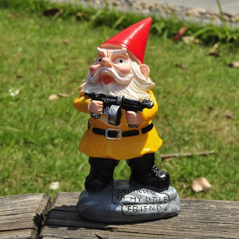 statuette lutin humoristique résine verte bleue rouge ornement extérieur jardin maison cadeaux
