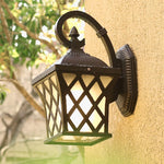 lampe murale classique noir grille géométrique opaque extérieure étancheijuillet