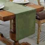 champagne vert olive chemin table velours moderne décoration noël halloween mariage anniversaire famille festive