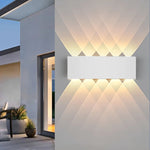 applique murale led moderne ip65 blanc rayures diagonales 4w 6w 8w 10w