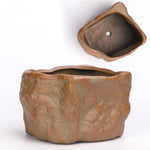 pots céramique succulentes aspect pierre naturelle moderne rustique drainage marron gris