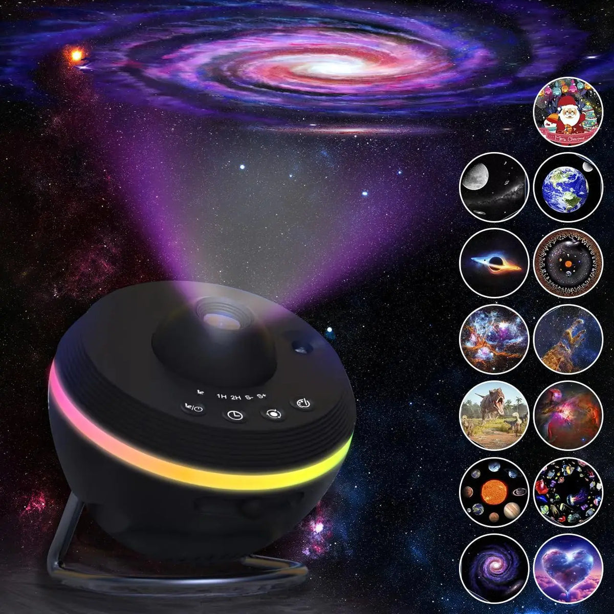 projecteur d'étoiles veilleuse noire moderne sans filtre support clip 4k hd manuel câble usb