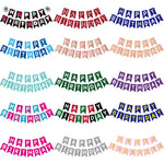 guirlande fanions happy birthday bleu rose noir gris vert turquois festif anniversaire enfant mariage