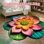 tapis fleur tournesol jaune vert moderne 60x60cm polyester antidérapant salon chambre