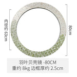 miroir rond mural blanc gris moderne décoration maison tapisserie plantes fixations
