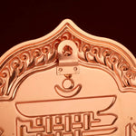 plaque decorative cuivre ornements florals geometric religieux artisanal traditionnel decoration temple autel