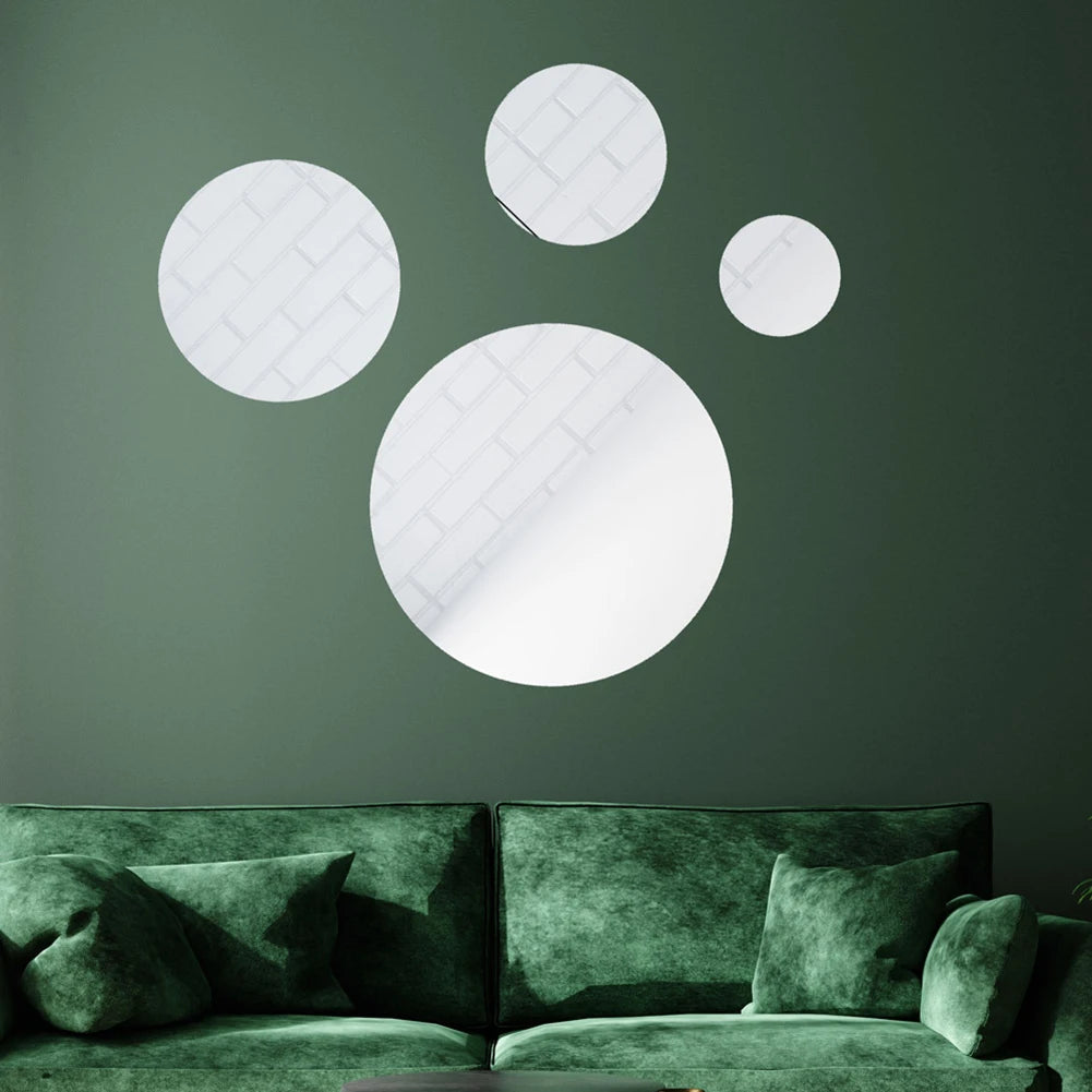 miroirs ronds argent or adhésifs modernes 10cm 15cm 20cm 30cm opaques matètres
