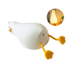 lampe table canard blanc jaune yeux noirs bec orange moderne veilleuse tactile silicone enfants