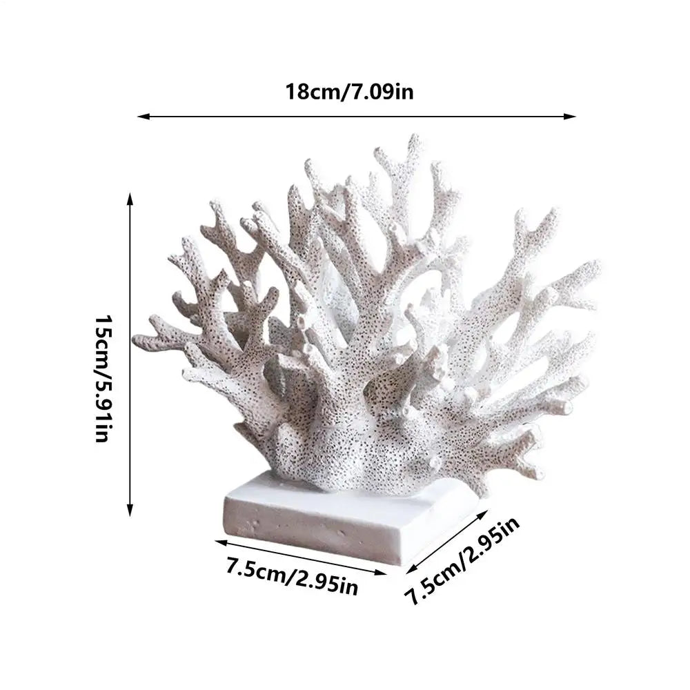 sculpture corail résine moderne décoration maison salon entrée verte bleue blanc