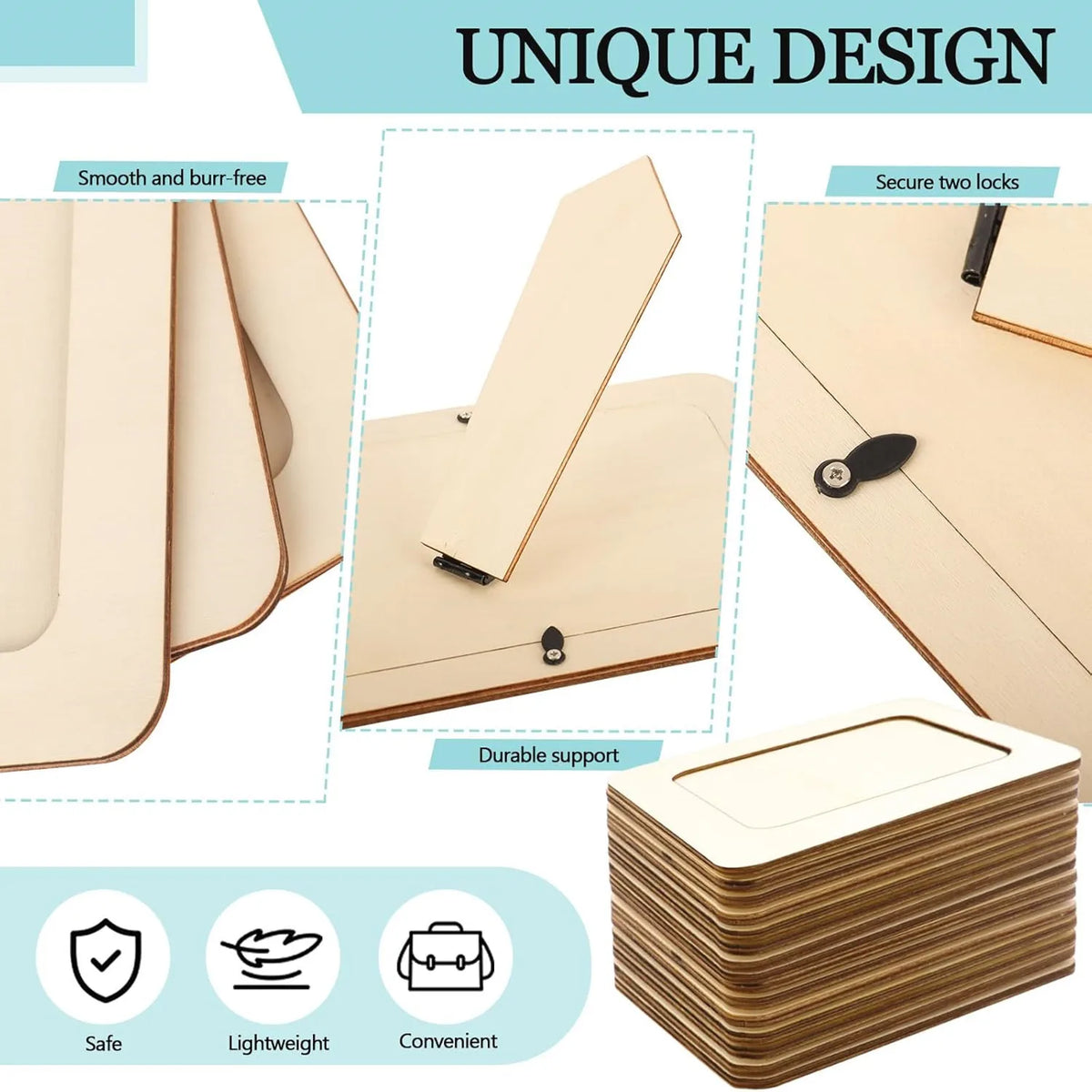 cadres photo bois massif beige classiques bordures ondulées kit décoration mariage anniversaire bricolage