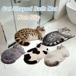 tapis bain forme chat doux moelleux antidérapant absorbant séchage rapide décoration maison gris blanc