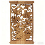 sculpture bois fleur oiseaux geometrique artisanal decoration murale naturelle traditionnelle chance bénédiction