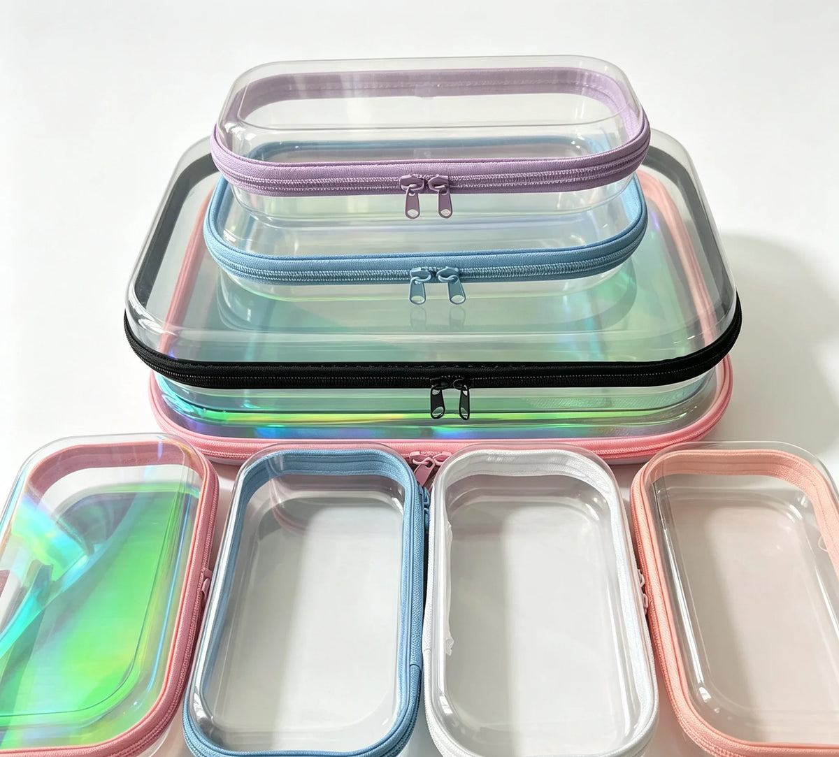 boîtes rangement transparentes plastique réutilisables modernes fermeture glissière