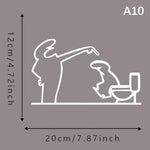 autocollant mural minimaliste noir silhouettes personnages cuisine toilettes abstrait chambre cuisine salle bain