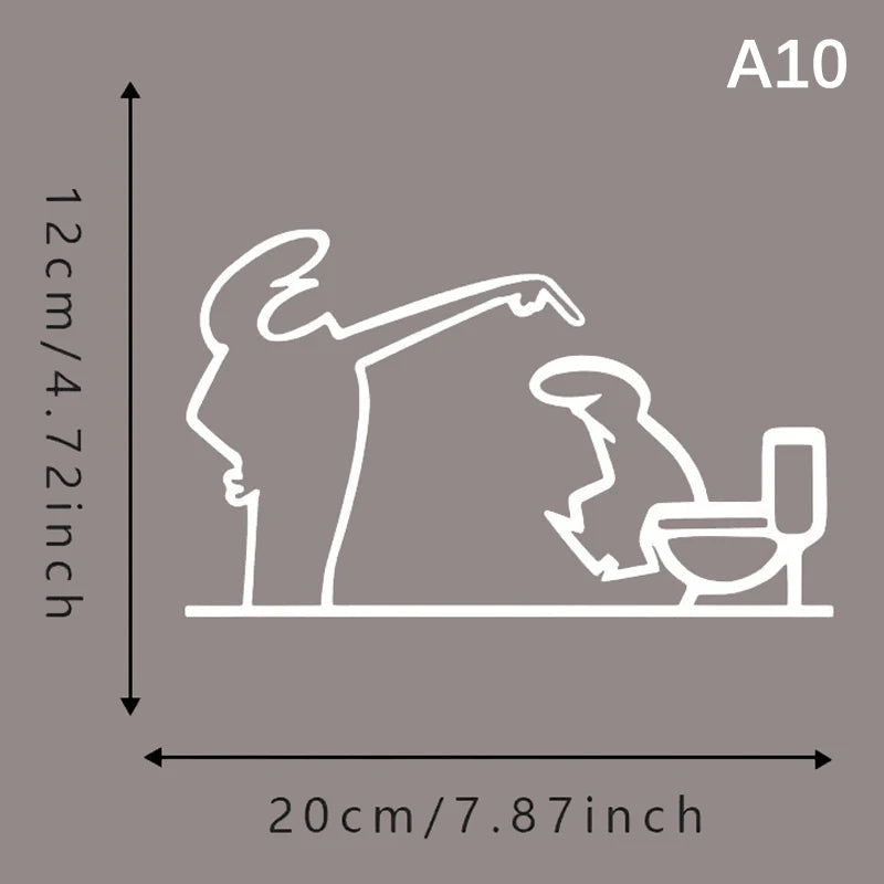 autocollant mural minimaliste noir silhouettes personnages cuisine toilettes abstrait chambre cuisine salle bain