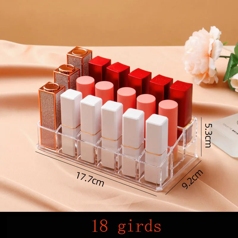 présentoir cosmétique transparent moderne boîte rangement maquillage acrylique 10 gonds doré minimaliste