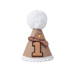 décoration anniversaire thème cow boy set haut chaise bannières gâteau bonnet tissu burlap pompons