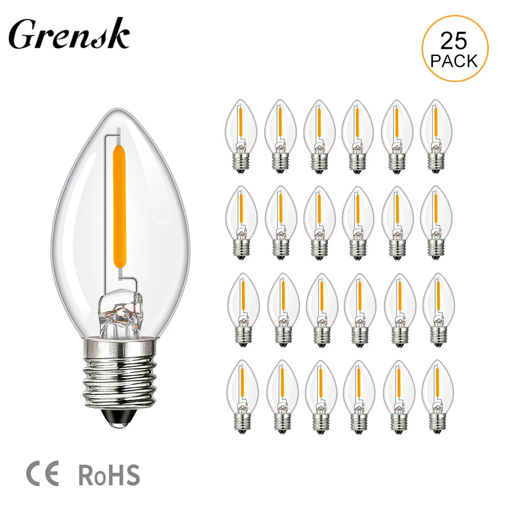 ampoule led filament doré transparente 0.5w e12 vintage 249 lumens 2700k