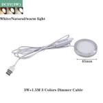 lampe led moderne 3w 10w usb dimmable blanc gris métallique rond lisse