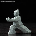 figurine tai chi métal gris clair asiatique minimaliste zen ornement maison