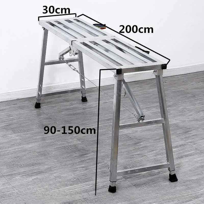 table pliante argentée structure métallique moderne poignées anti dérapante pliante portative