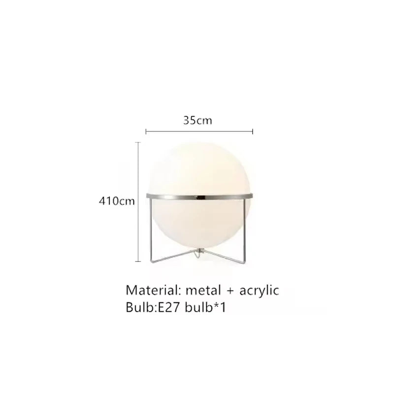 lampe sol moderne blanc chrome sphères translucides pied circulaire base circulaire