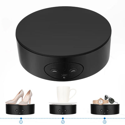 Plateau tournant électrique noir en rotation pour bijoux