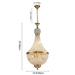 Suspension lumineuse cristal doré classique transparente salon chambre d'hôtel LED 2000 82000 lumens