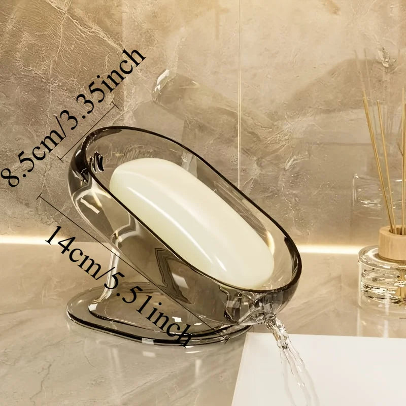 porte savon transparent moderne savon blanc luxueux mini baignoire pied stable aspect brillant