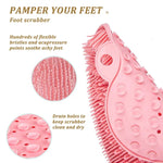 tapis douche massant antidérapant silicone rose points d'acupression non slip moderne