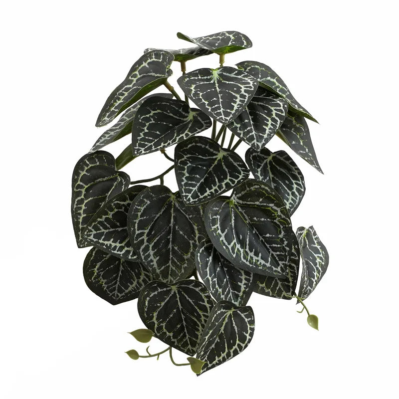 plantes artificielles feuilles vertes rouges noires modernes décoration extérieure mariage centro commercial exposées