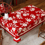 nappe décoration festive motif floral personnage animal opaque polyester coton rouge blanc